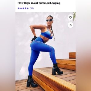 Savage Fenty X flow high waisted trim cobalt blue leggings XS